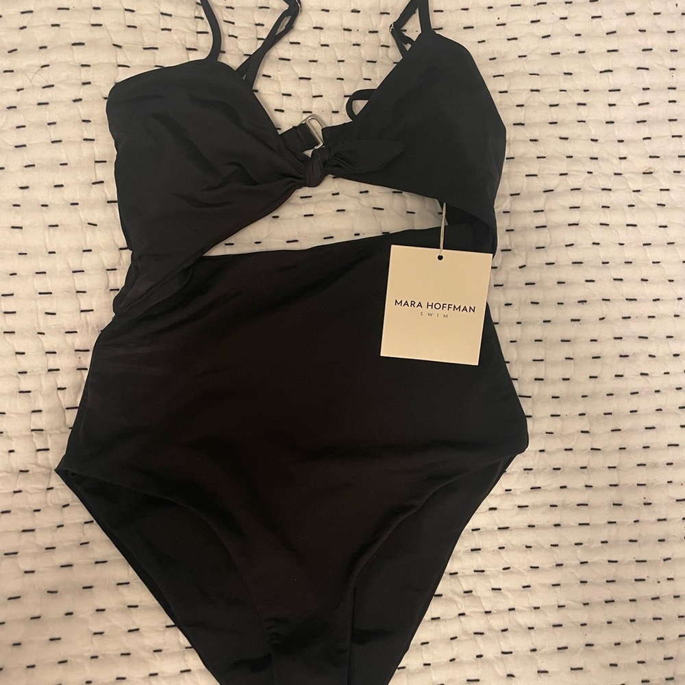 Mara Hoffman Black Kia One Piece Fully Lined Swimsuit Size XS NWT $250 UPF 50 - Picture 12 of 13